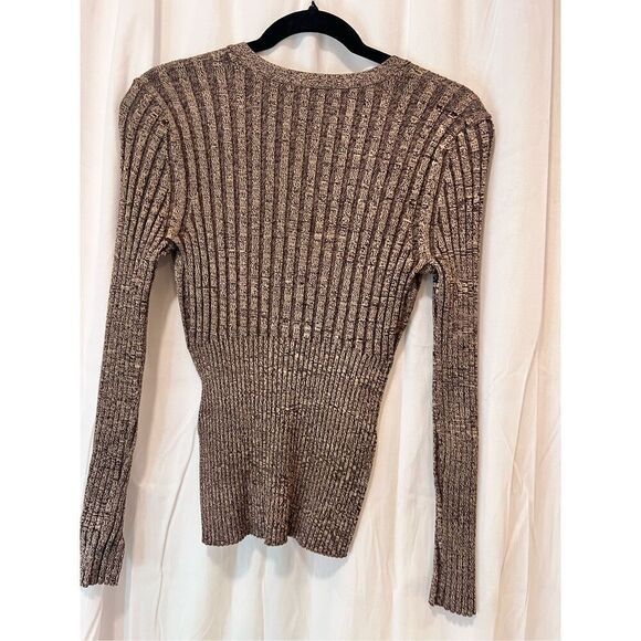Jonathan Simkhai Women's Compact Rib Henley Sweater Dune Chocolate Medium NWOT - Picture 10 of 12
